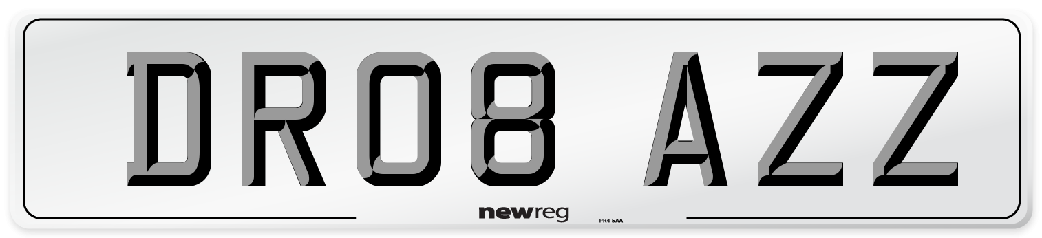 DR08 AZZ Number Plate from New Reg